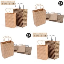 땡땡이 크라프트 선물백 소 - 화이트 답례품포장 비닐쇼핑백제작, 중 - 화이트