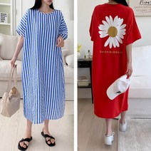 아이우먼 여성 빅사이즈 린넨 스트라이프 원피스 아이스 민소매