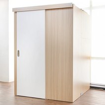 아이디어스터디 1인실 독서실책상 스터디룸 슬라이딩도어 왼쪽문 슐레이먼오크, 책상단품, 뉴 와이드 자연광 POWER LED 그린+천장LED등, 바른자세 스마트패널