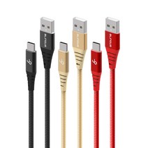 1+1+1+1 블링어스 쉴드메탈 마이크로 C타입 고속 충전 케이블 30cm, 블랙