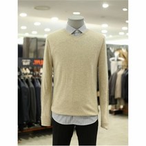 킨록 20 F W 베이지 여우털 혼방 브이넥 니트 JAW34L099