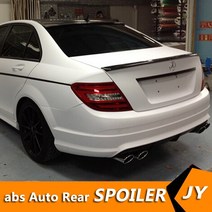 메르세데스 벤츠 W204 스포일러 2008-2014 C-클래스 C180 C200L C63 스포일러 하이퀄리티 ABS 자동차 후면 윙 스포일러, 04 WHITE