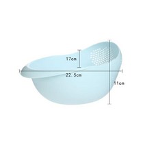 과일세척기 야채세척기 가정용 초음파 쌀 세척 필터 여과기 바구니 소쿠리 체 과일 야채 그릇 배수구 청소 도구 주방 가제트, 파란색