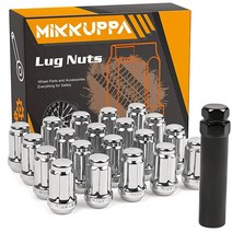 MIKKUPPA M12x1.5 러그 너트 19942013 쉐보레 임팔라 19982019 혼다 어코드CRV시빅 20032008 파일럿 애프터마켓 휠 교체품 클로즈드 엔드 스플라인 2, Chrome Spline Lug Nuts with So, Chrome Spline Lug Nuts with So
