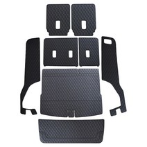 차팡 트렁크매트 캐딜락 에스컬레이드 5세대(21년-) ESV(롱바디) 차박매트 풀커버 + 도어매트 + 1열하단, 에스컬레이드 5세대(21년~), [SS]블랙/블랙