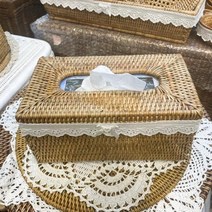 [동해바구니] 라탄 티슈케이스 - 직사각형 핸드메이드, 단일사이즈