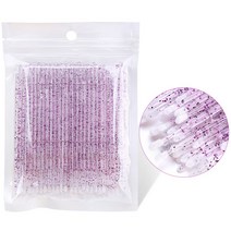 일회용 마이크로 브러쉬 속눈썹 연장 개별 제거 면봉 도구, 17 Purple 100pcs