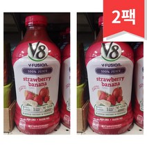 V8 V Fusion 딸기 바나나 100％ 주스 1.36L 2개 Strawberry Banana 100％ Juice