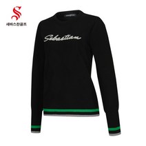 [세바스찬] 골프 22 FW 여성 아가일 패턴 라운드 긴팔 니트 2361 골프웨어, 색상:SD2KT2361 블랙 / 사이즈:100