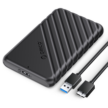 오리코 2.5인치 USB3.0 to SATA 케이스 WD/삼성전자/씨게이트 HDD/SSD 겸용식의 6TB 25PW1-U3, 블랙, 1개