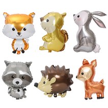 동물 풍선 생일 파티 은박풍선 어린이집 유치원 포토존 토끼풍선 너구리 여우 사슴 다람쥐, 6.사슴