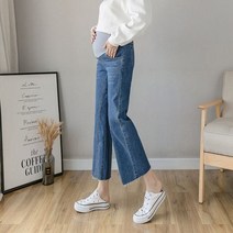 임산부 청바지 임부복 여름 와이드 레그 느슨한 플레어 바지 데님 출산 배꼽 바지 를위한 옷 임신 작업 바지