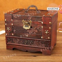 빈티지 삼나무 원목 주얼리 악세사리 보관함 보석함 귀걸이 반지 목걸이, H + 1개