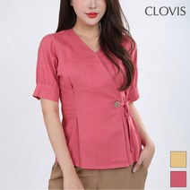 클라비스 솔리드 랩 블라우스 CVBW93703Q