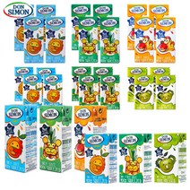 예이니식품 돈시몬 착즙주스 오렌지200ml 5개+파인애플 백포도200ml 5개+복숭아 백포도200ml 5개+125ml 3종 각5개씩 (총30개) 어린이음료수생과일