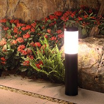 21세기트랜드 LED 태양열 원형 기둥 정원등, 블랙-황색등