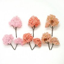 포레스 솜사탕 벚꽃나무 모형 디오라마 미니어처 미니피규어 건축모형재료, 레드믹스, 6cm(1개)