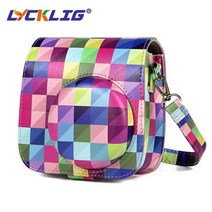 후지 후지 필름 인스탁스 미니 9 8 인스턴트 필름 카메라용 Lycklig 카메라 케이스 숄더 스트랩이 있는 PU, 17 Magic Cube