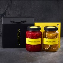[초코써니 딸기청+청귤청] 추석명절 차 선물세트포장 500g 2병 제주 청귤 에이드 수제청 과일청 답례품, ●1kg(청귤청+딸기가득딸기청)2병세트