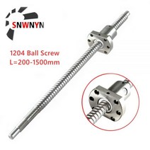 가공 1204 볼 스크류 SFU1204 250 300 500 600 800 1000mm C7 롤러 CNC 부품 용 단일 너트 포함, CHINA, 250mm
