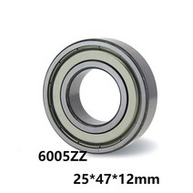 베어링 1개/몫 6005ZZ 깊은 홈 볼 베어링 25*47*12mm 스틸 소재, 한개옵션0