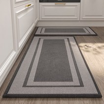 보더라인 자카드 우븐 워셔블 주방매트 러너 발매트 러그 미끄럼 방지 2size 3color, 45x120cm, 그레이