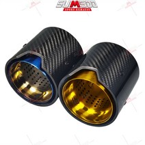 배기 머플러 팁1PCS M 성능 탄 블루 골드 내부 파이프 탄소 섬유 배기 팁 BMW M2M3M4 M135i M140i, 01 blue Glossy in60mm