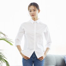 유니스토어 여성 7부 면혼방 블라우스 / 3olor