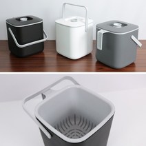 니드산업 모던 가정용 음식물 쓰레기통3L, 블랙(누름이포함)