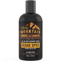 Rocky Mountain Barber Company All-in-One Shower Wash Cedar Spice 록키마운티바버컴퍼니 올인원 샤워 워시 시더스파이시 237ml, 1개