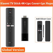 MI TV샤오미 미 TV 스틱 4K 글로벌 버전 안드로이드 11 쿼드 코어 2GB RAM 8GB 블루투스 5.0 넷플릭스, 02 Add Black Cover_03 US Plug