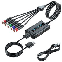 PS2NGC엑스박스Wii 용 스케일러 기능이 있는 암 컴포넌트 to HDMI 컨버터 및 통합 케이블 YPbPr 컨버터.. Bcrokory, female Component to HDMI