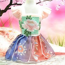 중국 스타일 애완견 드레스 여름 고양이 스커트 강아지 요크셔 포메라니아 작은 개 의상 비숑 푸들 옷, 02 Pink 2_03 L