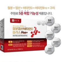 종근당 철분 엽산 비타민 60캡슐 빈혈 생리철분제 빈혈에좋은영양제 어지럼증영양제 변비없는철분제 임산부철분제