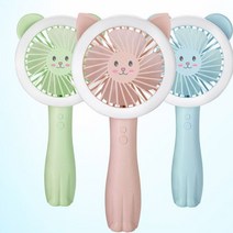 클레이쇼핑 LED 꼬리 핸드선풍기 FAN-101 뾰족귀(색상랜덤) 휴대용 미니 LED 라이트 핸디, 단품, [더랄라] 본상품선택