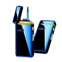 십전십미 USB 충전식 방풍 방수 플라즈마 고급 전기 터보라이터 2in1 가스 라이터 금속, E