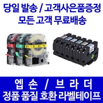 브라더 호환라벨테이프, 6mm- TZ2-411 빨강바탕/검정글씨