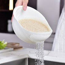 브랜드미 세척 쌀 물빠짐 바구니, 블루, 1개