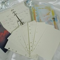 6공 다이어리 속지 내지 8종 A5 A6 위클리 먼슬리 모눈 가계부, A5다이어리인덱스6개세트