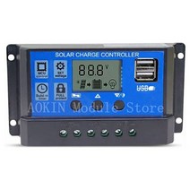 태양광 컨트롤러 충전기 태양전지 간편 50A 60A 80A 100A 태양열 충전 자동, 푸른