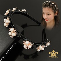 AWDLOV 땋은 머리띠 금색 꽃 머리띠