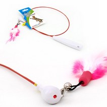 반려묘 호기심유발 레이저 와이어 낚시대 1p 캣피싱 고양이막대 흥미유발 끈장난감, 1개