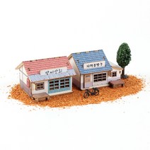퍼즐피플 3D 영공방 건축물 입체퍼즐모형, 3D목재 그때그시절 미니 박씨상회와 나래문방구, 조립판 3장p