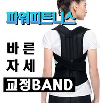파워피트니스 자세보정밴드 목통증 등통증 허리디스크 547929EA, 쿠팡 M