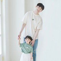 몽피마피 풀잎하트 반팔 아빠와아기 22B02MK/ 패밀리룩 가족사진의상