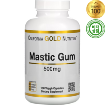 캘리포니아골드뉴트리션 Mastic Gum 500mg 180정 비건, 180 개