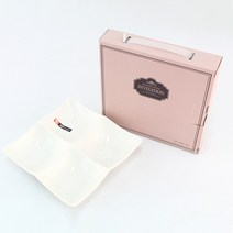 슬로시 도자기 반찬 4칸 사각 나눔 그릇 매화 꽃 접시 나눔접시, 1개, 4절(매화)나눔접시 22cm