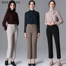 쉬즈미스 글렌 체크 세미부츠컷 팬츠