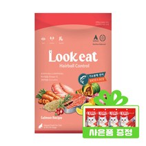 룩잇 Lookeat 프로바이오틱스 가수분해 단백질 고양이사료 + 사료샘플 + 증정 사은품, 연어4.8kg+샘플4개+챠오스틱