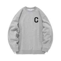 C 로고 맨투맨 그레이